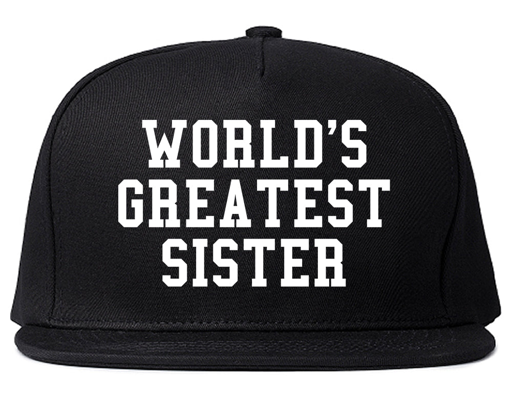 Worlds Greatest Sister Birthday Gift Mens Snapback Hat Black