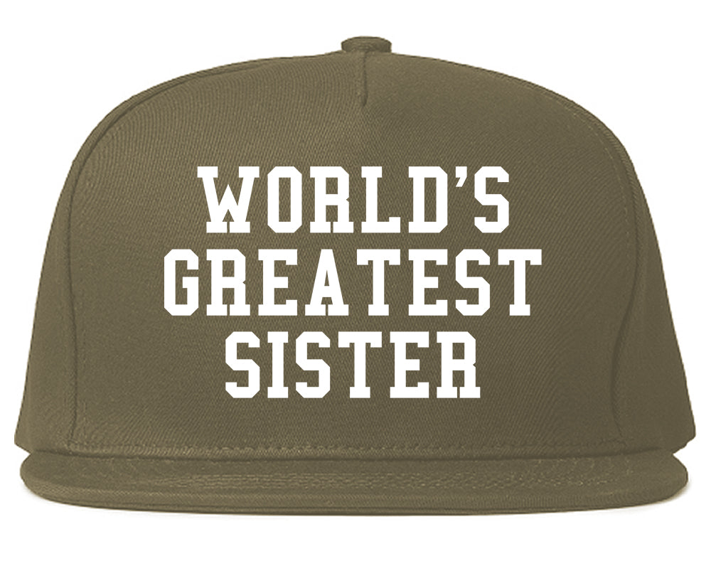Worlds Greatest Sister Birthday Gift Mens Snapback Hat Grey