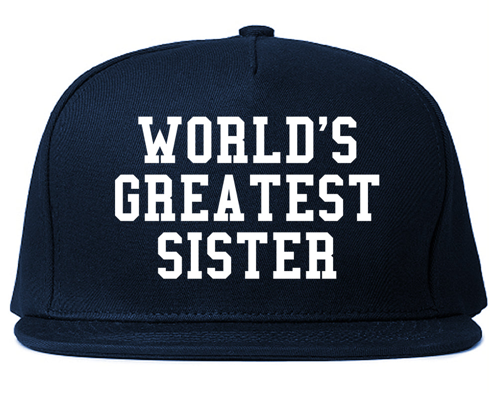 Worlds Greatest Sister Birthday Gift Mens Snapback Hat Navy Blue
