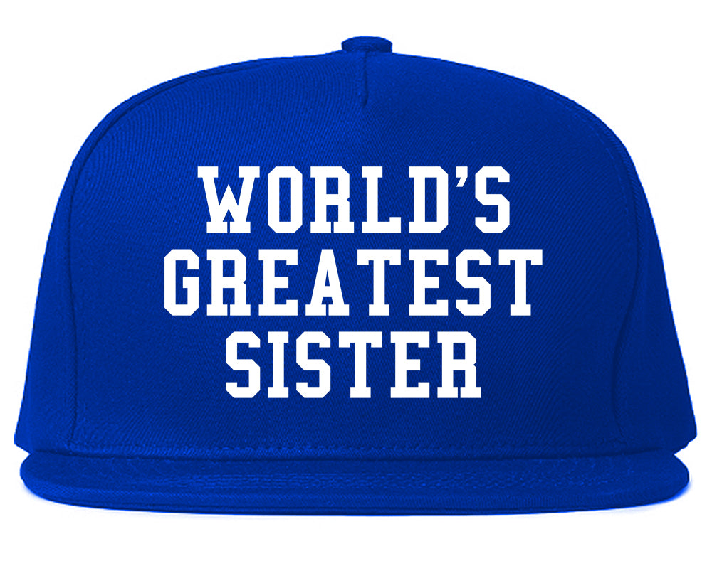 Worlds Greatest Sister Birthday Gift Mens Snapback Hat Royal Blue