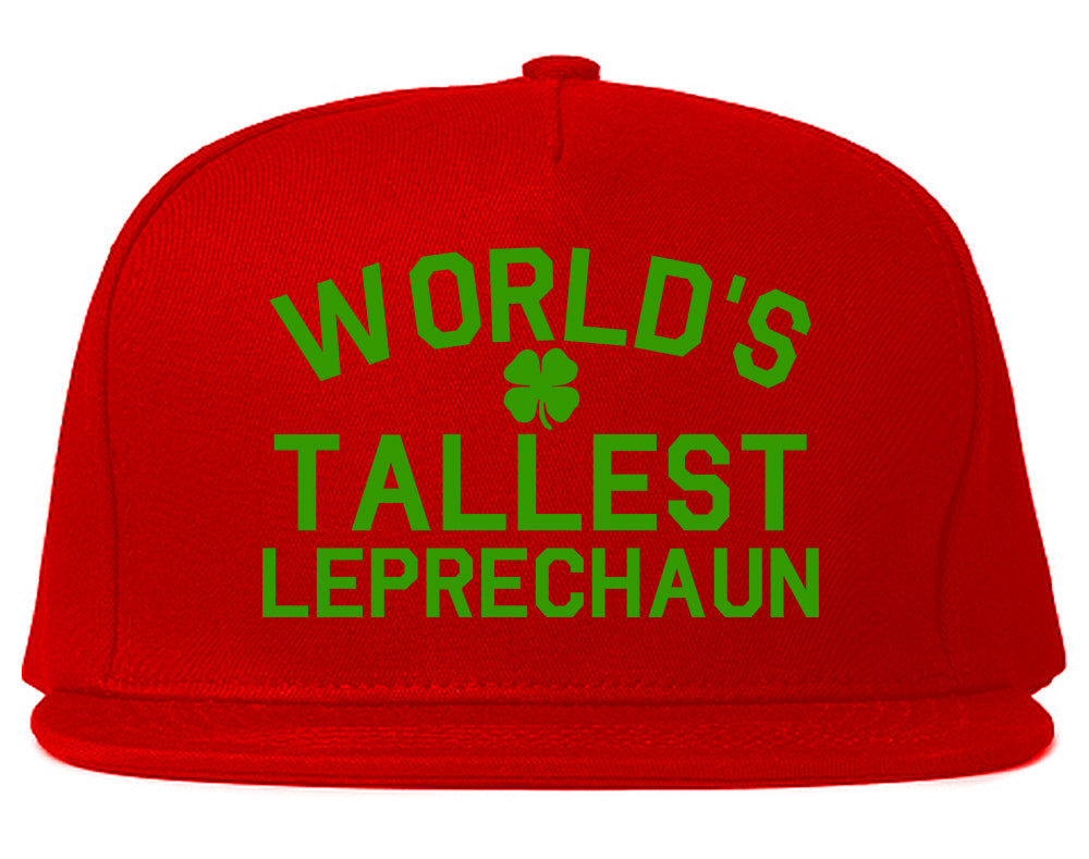 Worlds Tallest Leprechaun Funny St Patricks Day Mens Snapback Hat Red