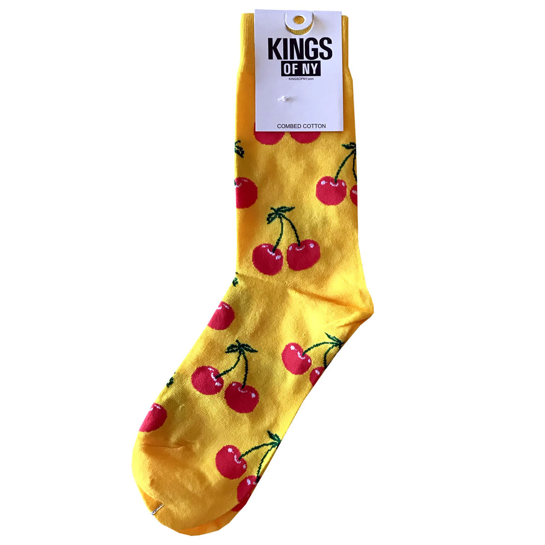 Yellow Cherry Fruit Mens Cotton Socks