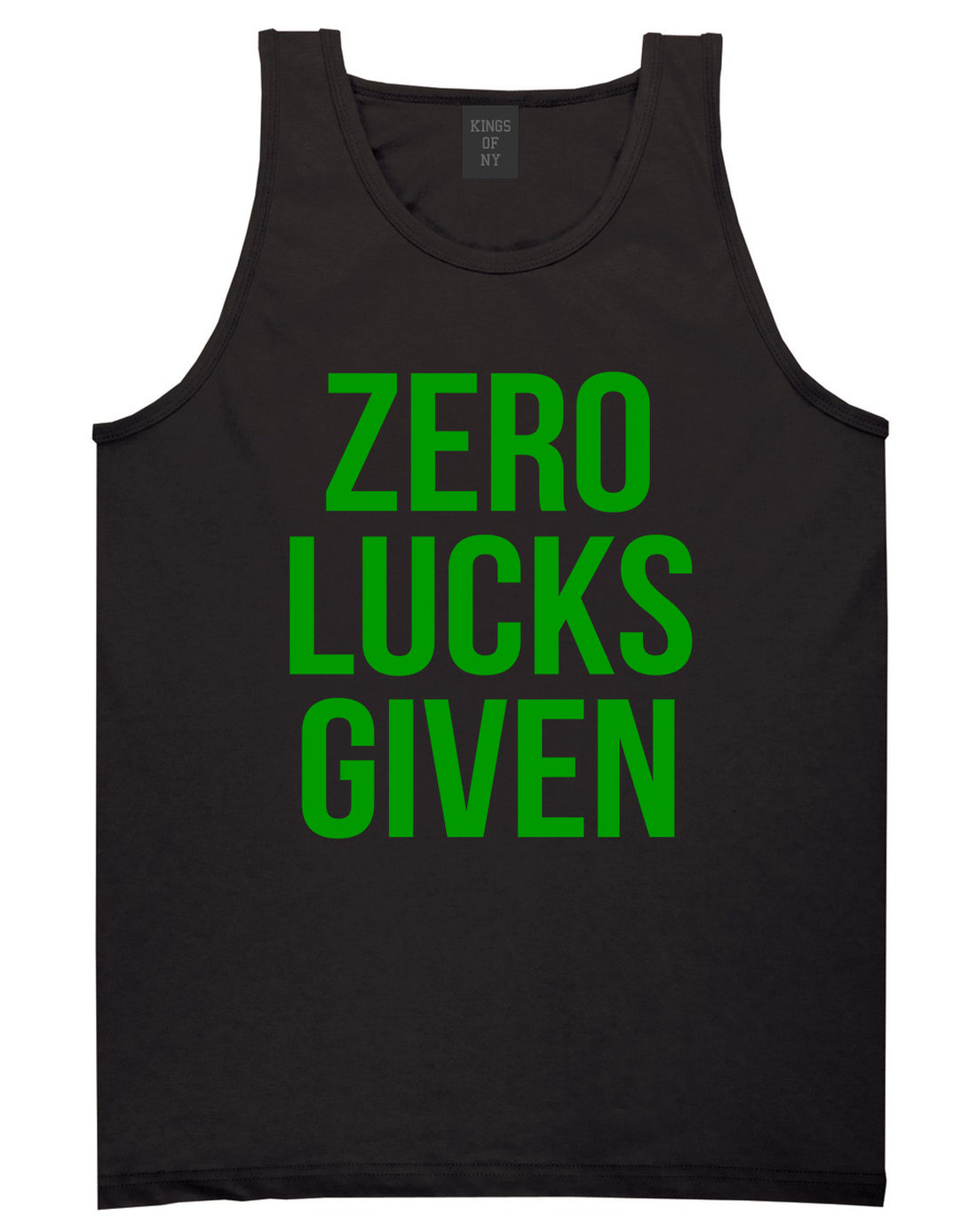 Zero Lucks Given Funny St Patricks Day Mens Tank Top T-Shirt Black