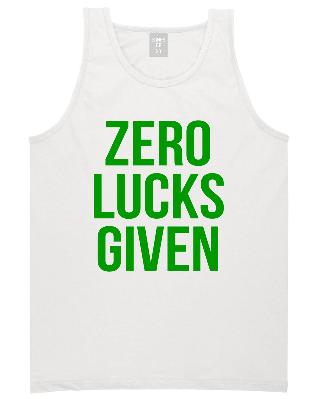 Zero Lucks Given Funny St Patricks Day Mens Tank Top T-Shirt White