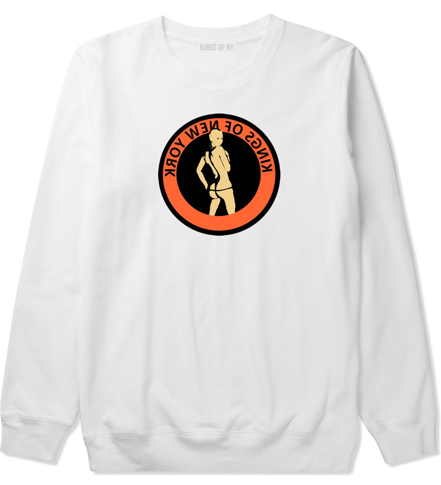 Amber Logo Rose Twerk Butt New York Style Boys Kids Crewneck Sweatshirt in White by Kings Of NY