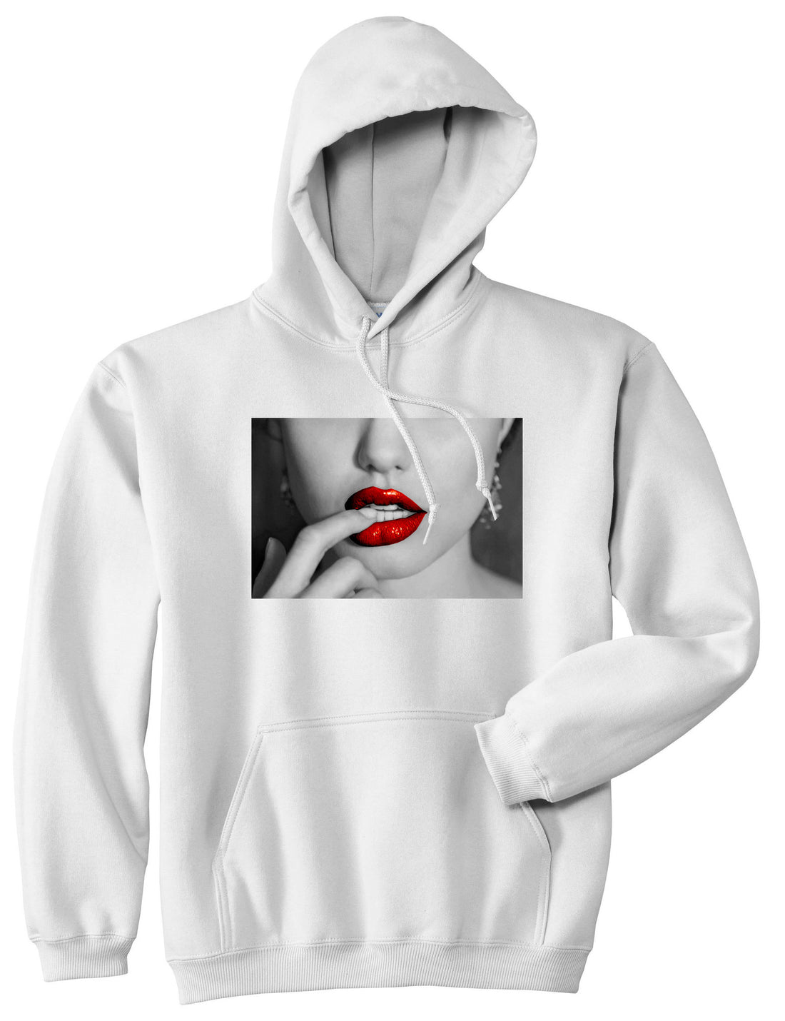  Angelina Red by Kings Of NY Lips Jolie Sexy Hot Picture Boys Kids Pullover Hoodie Hoody in White by Kings Of NY