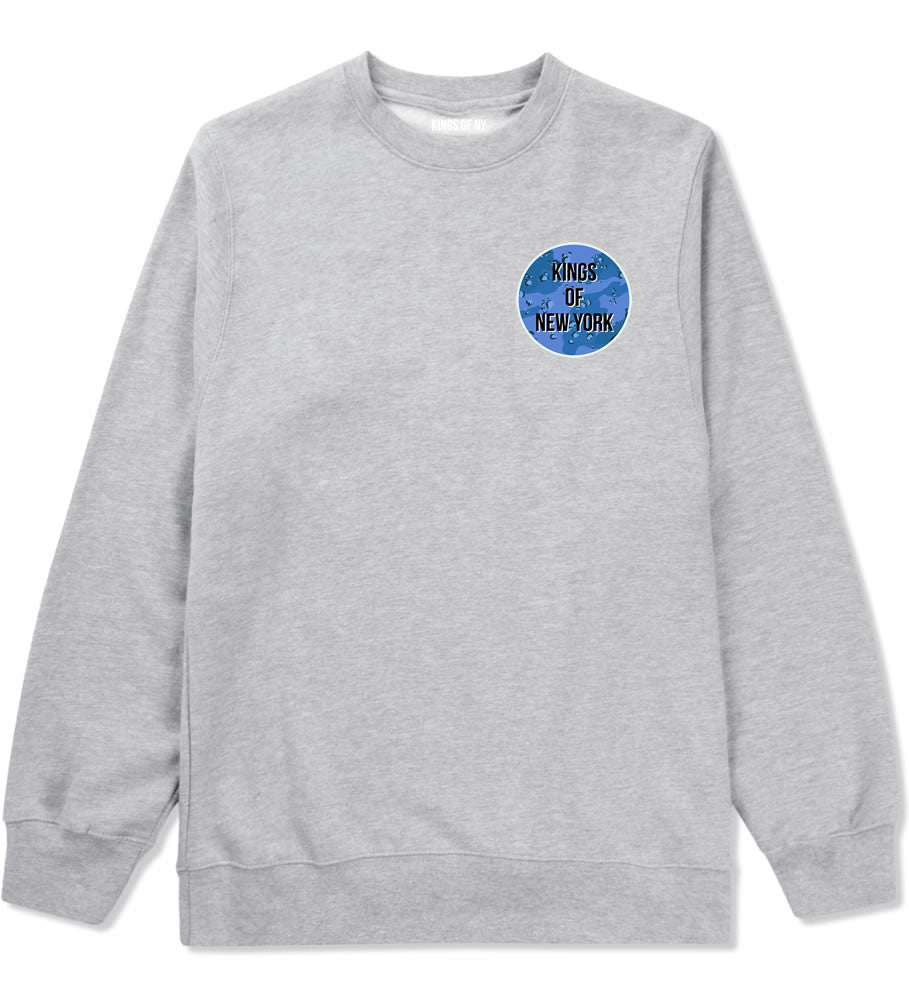  Army Chest Logo Armed Force Crewneck Sweatshirt in Grey by Kings Of NY