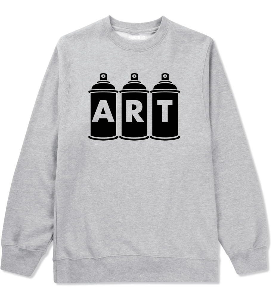 Art graf graffiti spray can paint artist Crewneck Sweatshirt in Grey By Kings Of NY