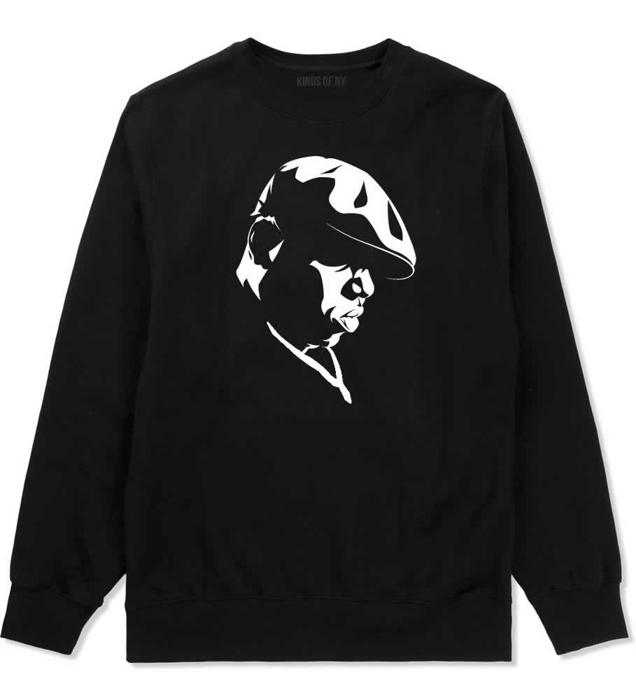  Kings Of NY Biggie Silhouette BIG Crewneck Sweatshirt in Black
