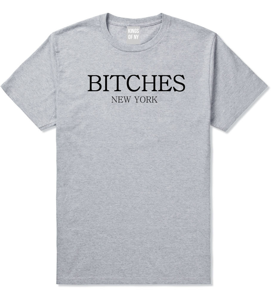  Bitches New York T-Shirt in Grey by Kings Of NY