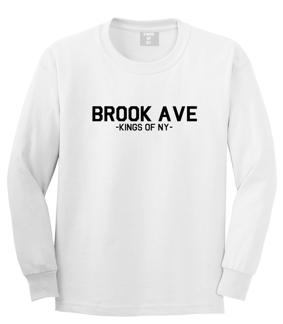 Brook Ave South Bronx New York Long Sleeve T-Shirt in White