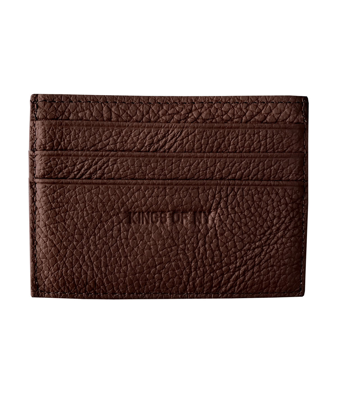 Kings Of NY Pebble Leather Card Holder Wallet Brown