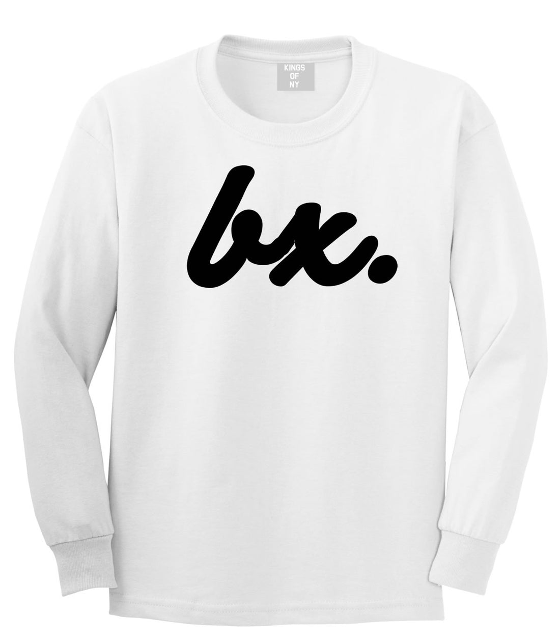 Bx The Bronx Script Long Sleeve T-Shirt in White By Kings Of NY
