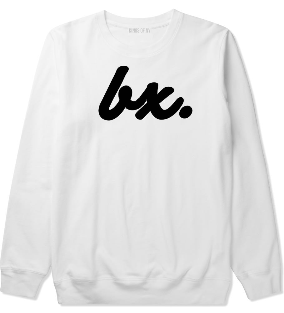 Bx The Bronx Script Crewneck Sweatshirt in White By Kings Of NY