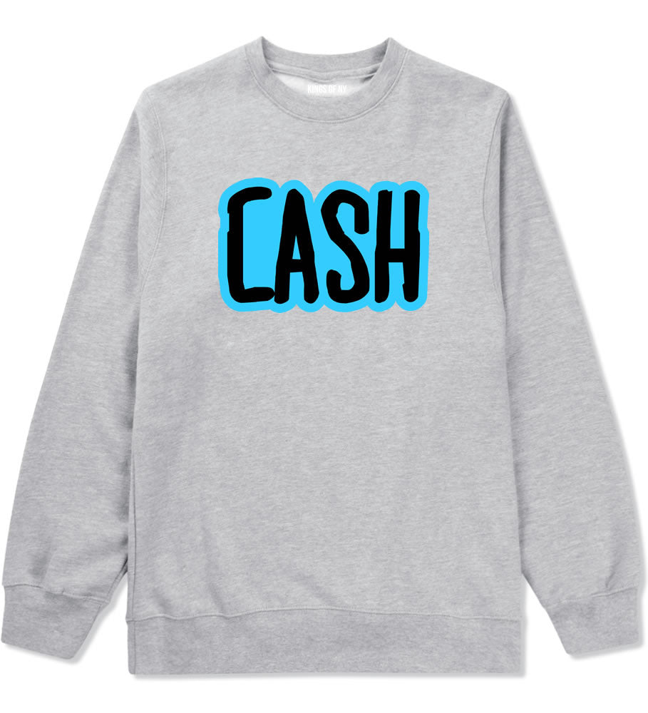 Cash Money Blue Lil Style Bird Wayne Man Boys Kids Crewneck Sweatshirt In Grey by Kings Of NY