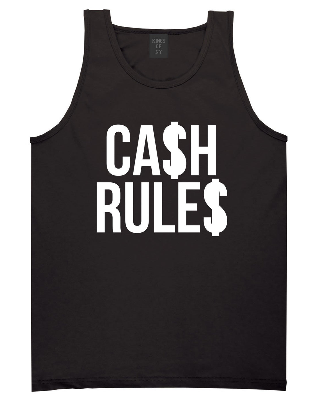 Cash Rules Tank Top in Black by Kings Of NY