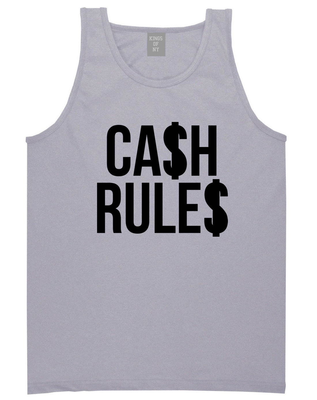 Cash Rules Tank Top in Grey by Kings Of NY