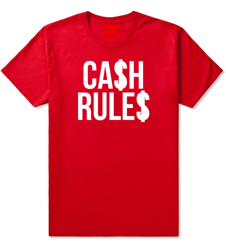 Cash Rules T-Shirt in Red by Kings Of NY
