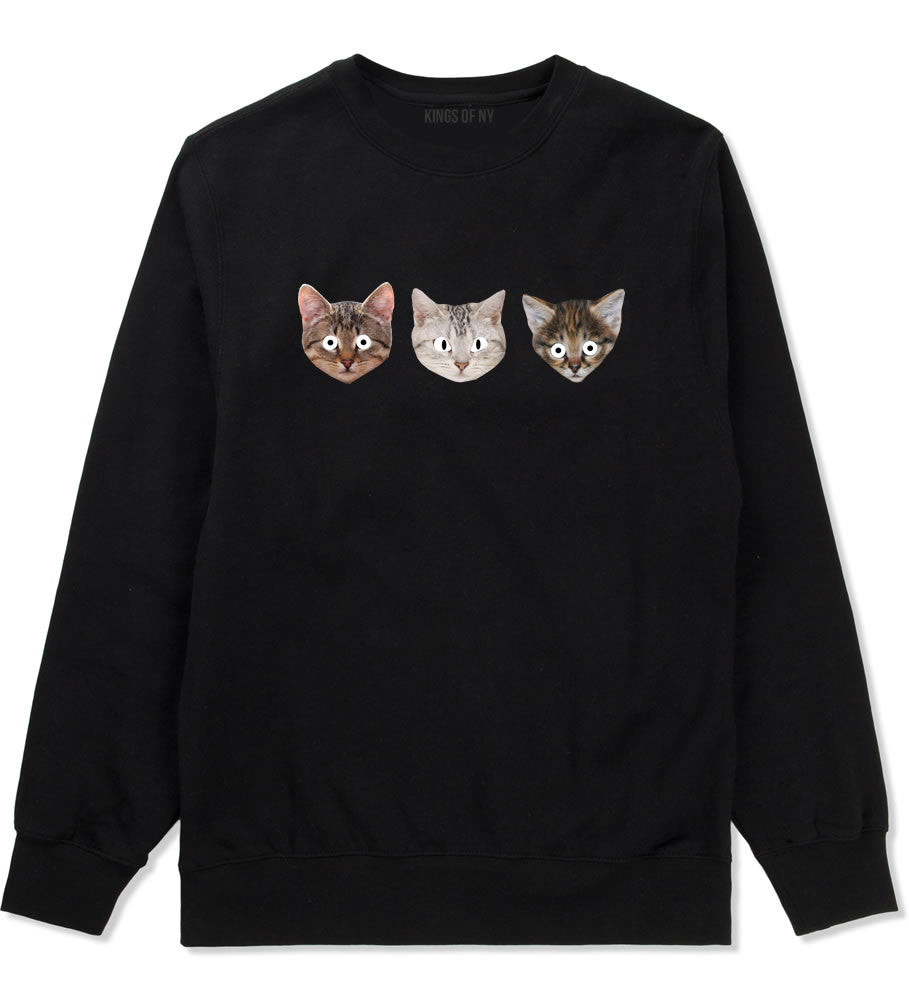 Cats Crazy Kittens Crewneck Sweatshirt in Black By Kings Of NY