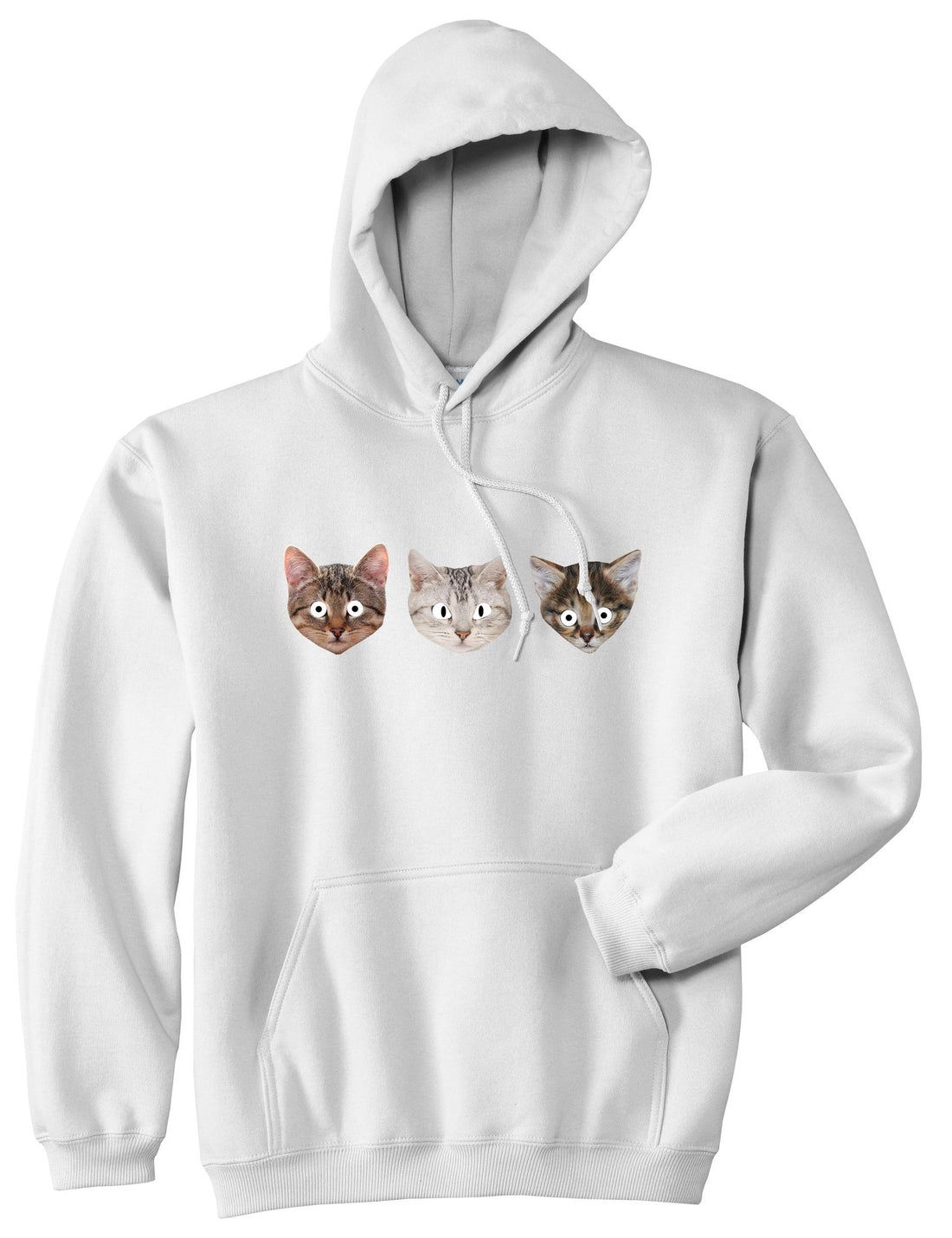 Cats Crazy Kittens Boys Kids Pullover Hoodie Hoody in White By Kings Of NY