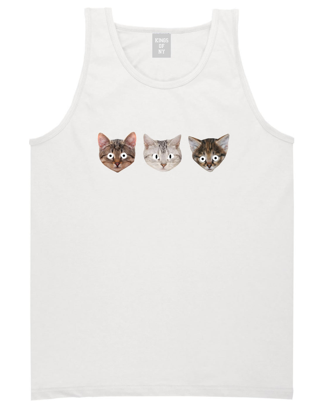 Cats Crazy Kittens Tank Top in White By Kings Of NY