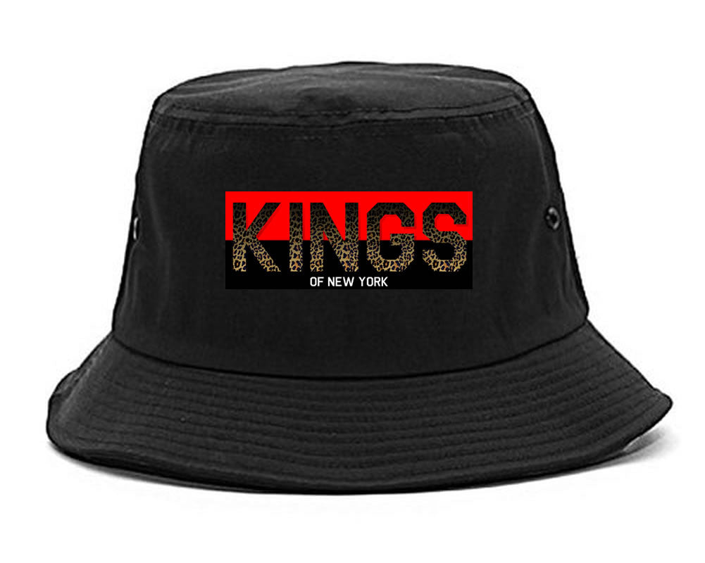 Kings Of NY Cheetah Print Logo Bucket Hat by Kings Of NY
