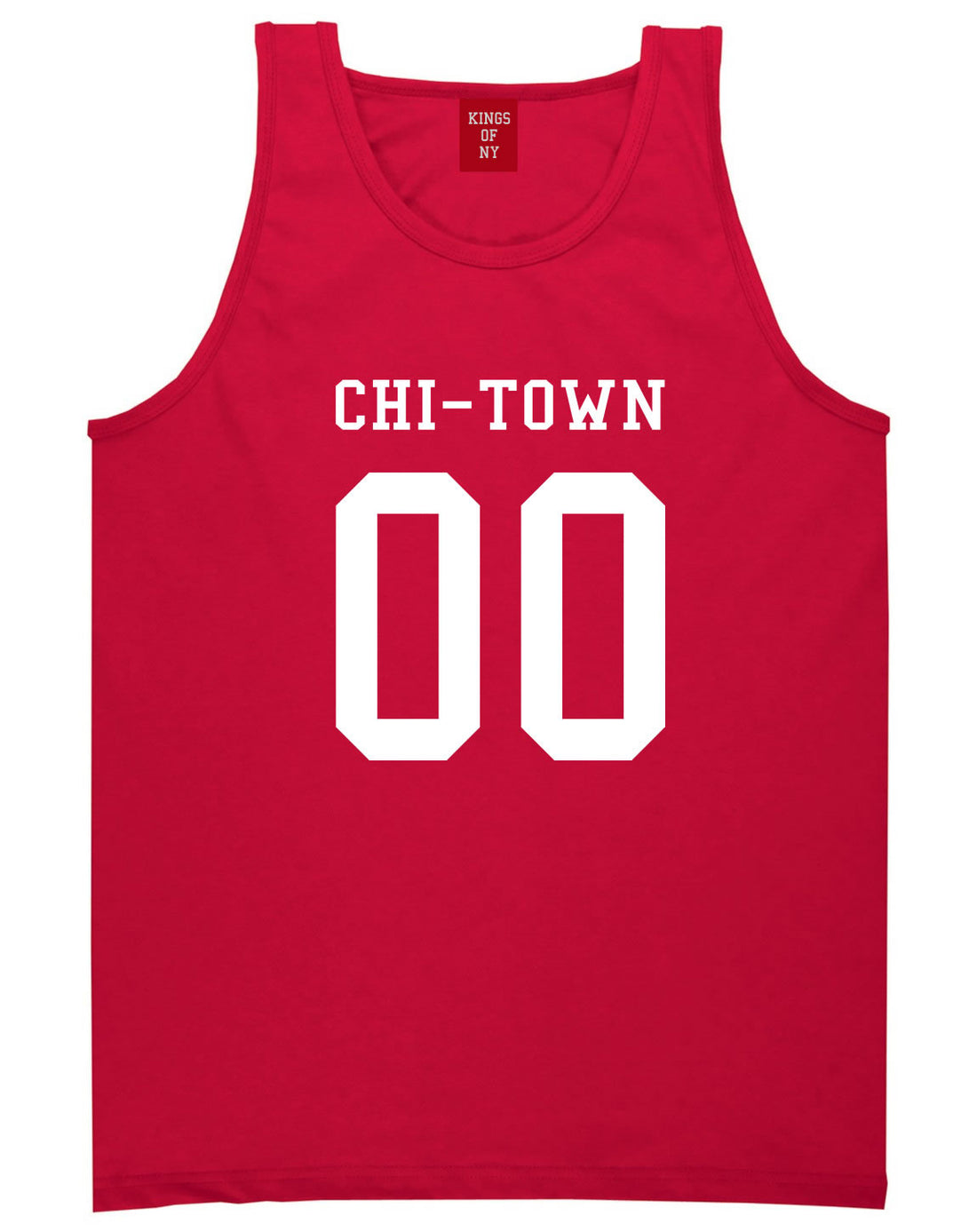 Chitown Team 00 Chicago Jersey Tank Top in Red By Kings Of NY