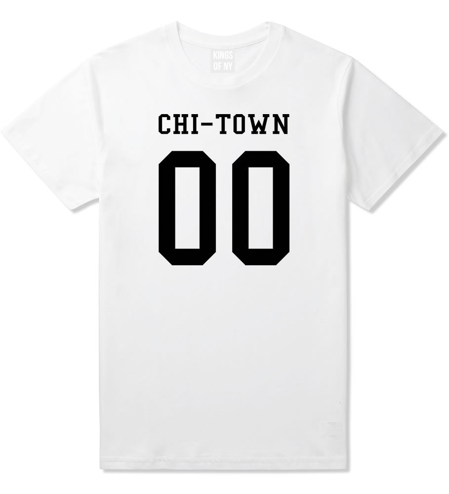Chitown Team 00 Chicago Jersey T-Shirt in White By Kings Of NY