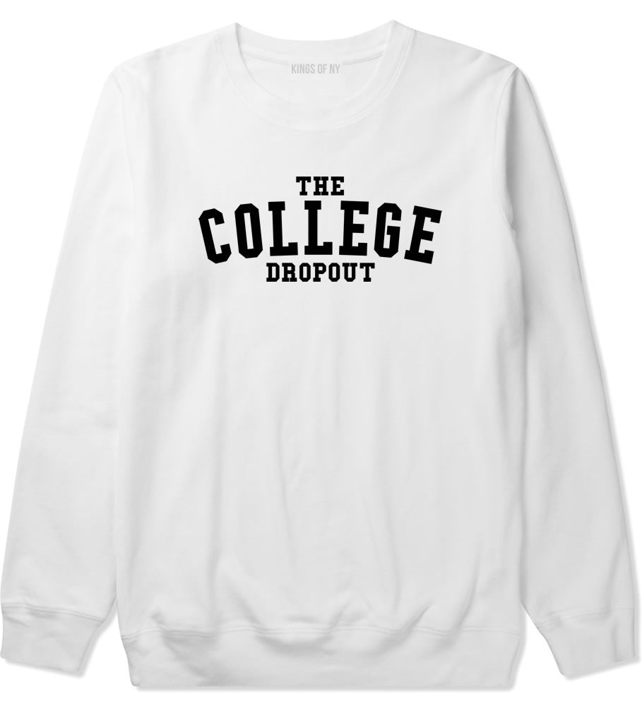 The College Dropout Album High School Crewneck Sweatshirt in White By Kings Of NY