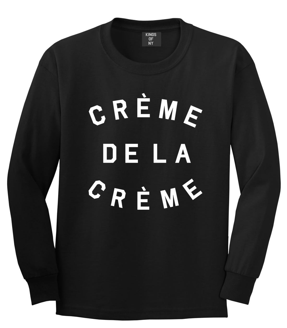 Creme De La Creme Celebrity Fashion Crop Long Sleeve T-Shirt In Black by Kings Of NY