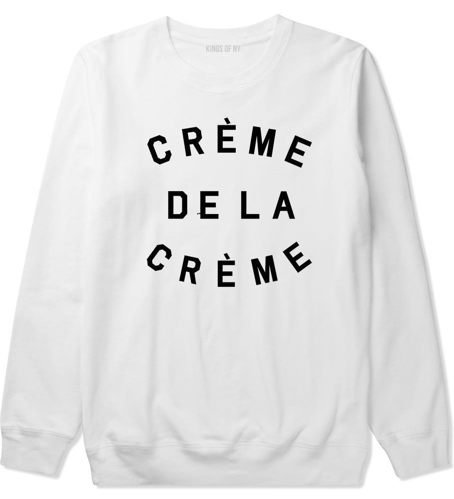Creme De La Creme Celebrity Fashion Crop Boys Kids Crewneck Sweatshirt in White by Kings Of NY