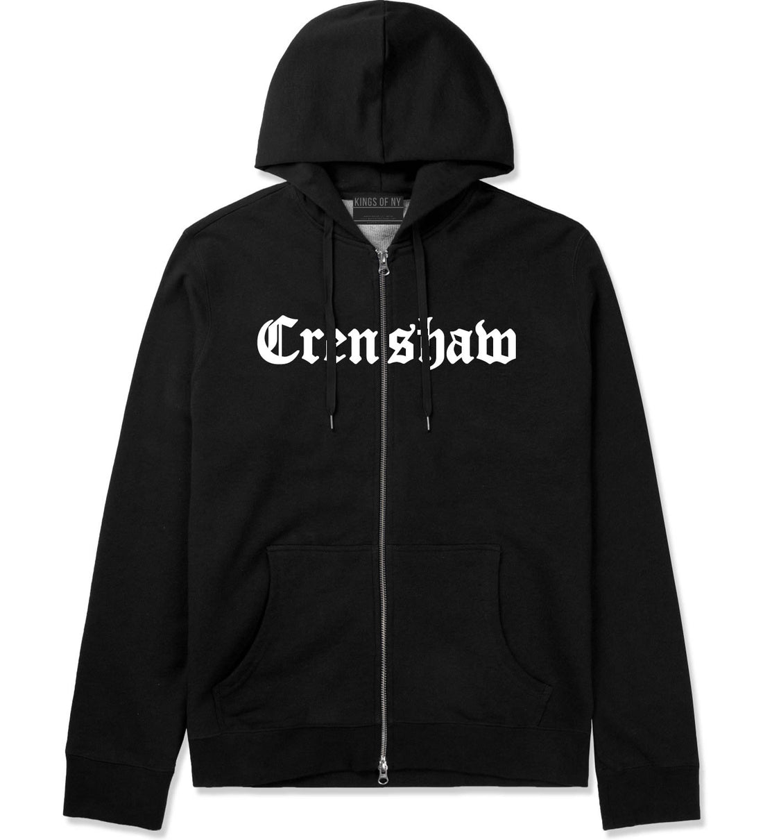 Crenshaw Old English California Zip Up Hoodie in Black By Kings Of NY