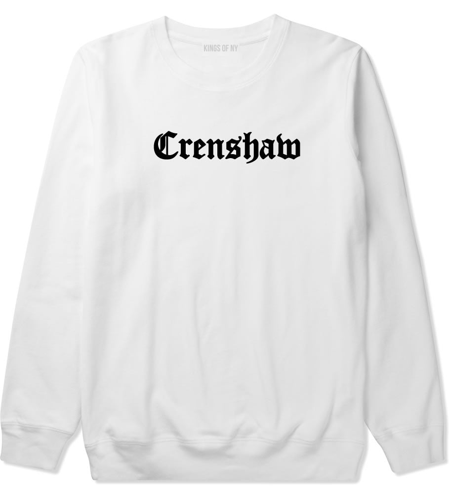 Crenshaw Old English California Crewneck Sweatshirt in White By Kings Of NY