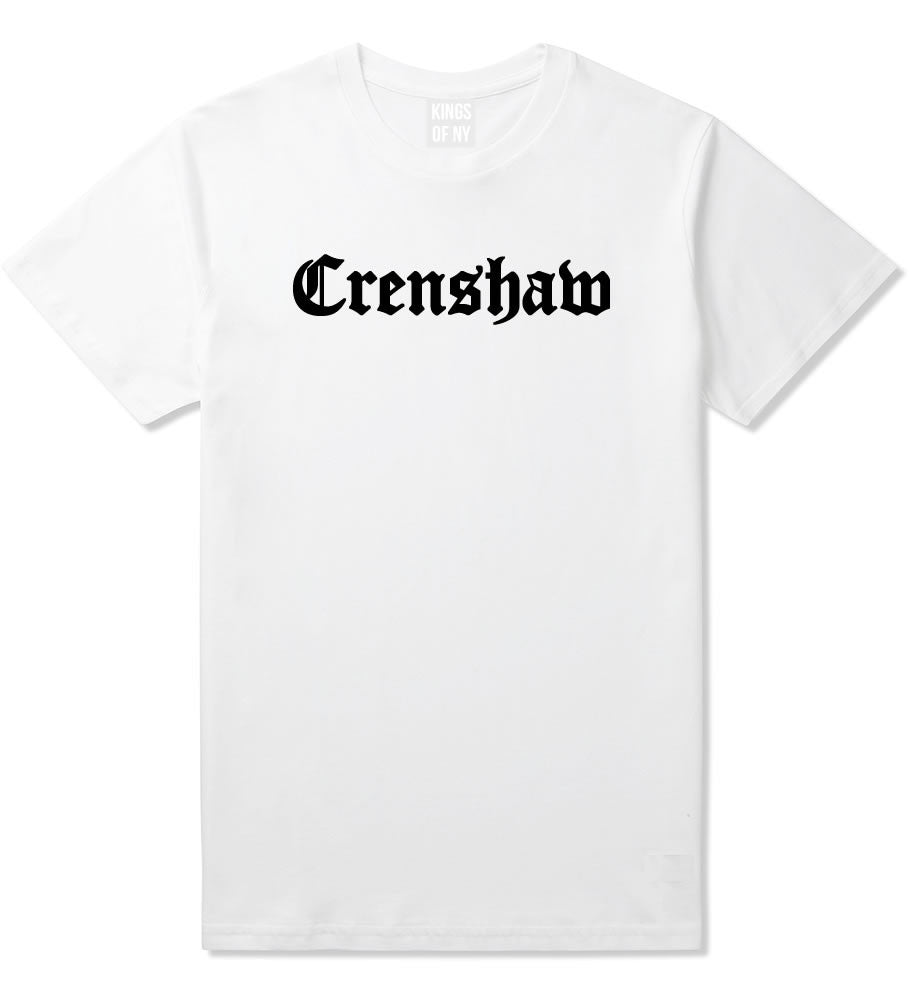 Crenshaw Old English California T-Shirt in White By Kings Of NY