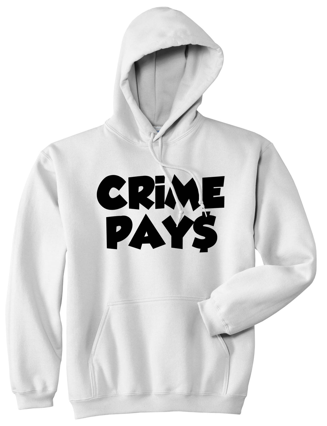Crime Pays Bubble Letters Money Signs NYC Pullover Hoodie Hoody in White by Kings Of NY