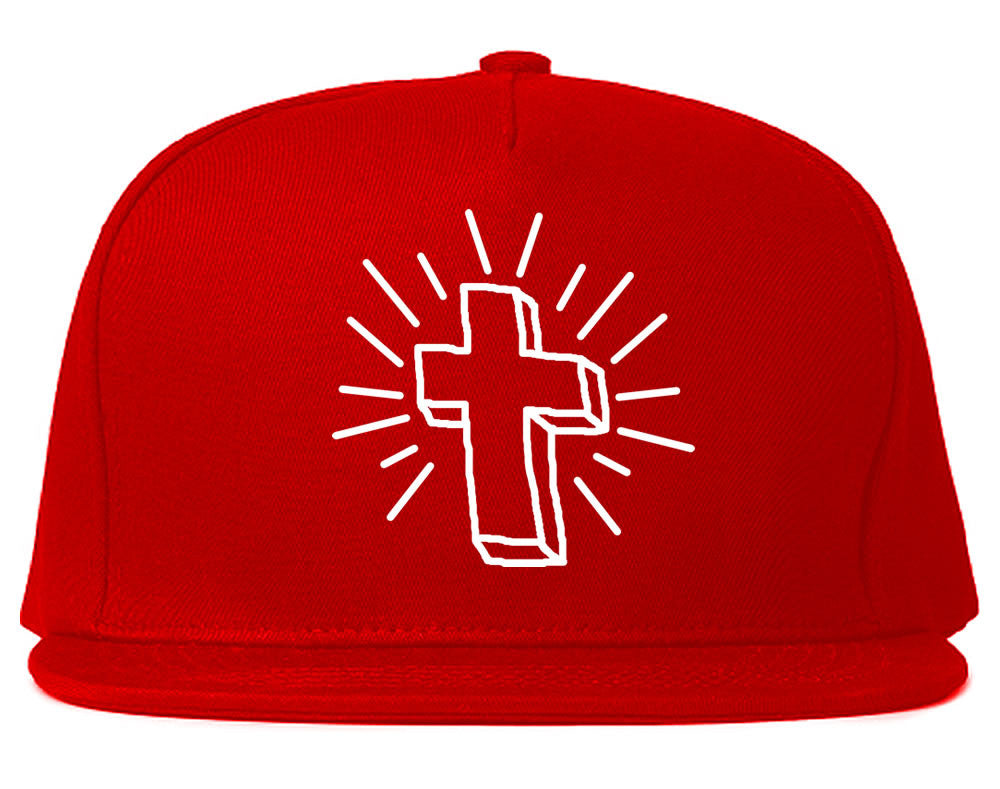 Cross of Praise Chest God Religious Snapback Hat in Red By Kings Of NY