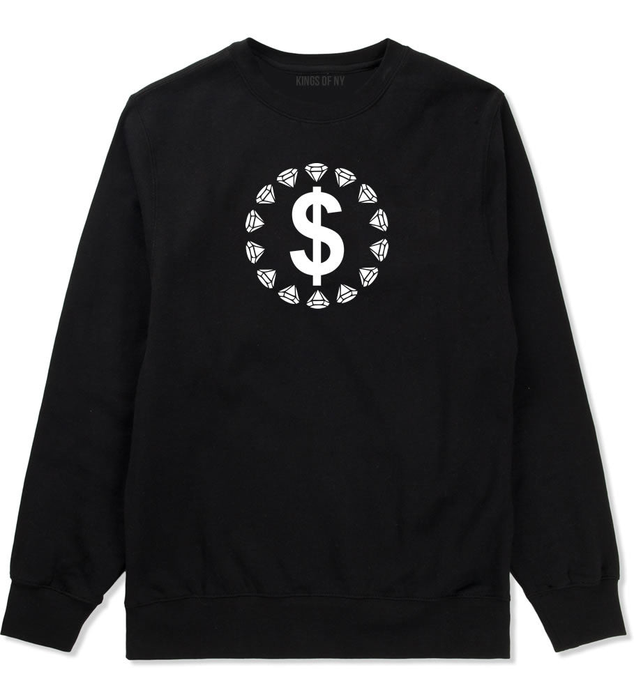 Diamonds Money Sign Logo Crewneck Sweatshirt in Black by Kings Of NY