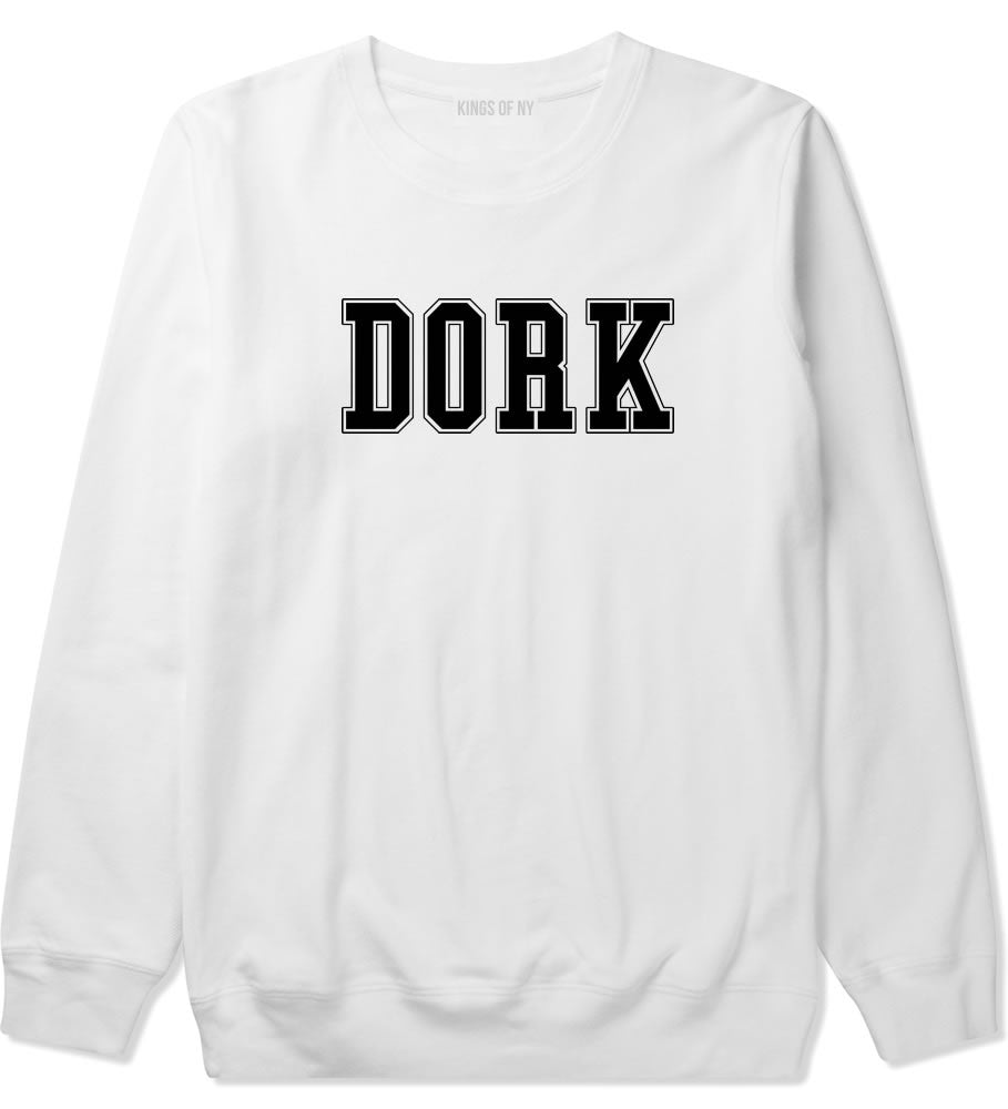 Dork College Style Crewneck Sweatshirt in White By Kings Of NY