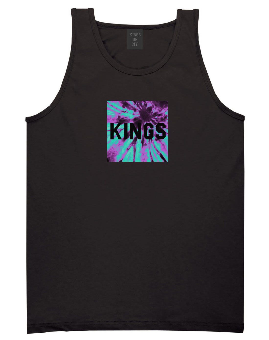 Kings Blue Tie Dye Box Logo Tank Top in Black By Kings Of NY