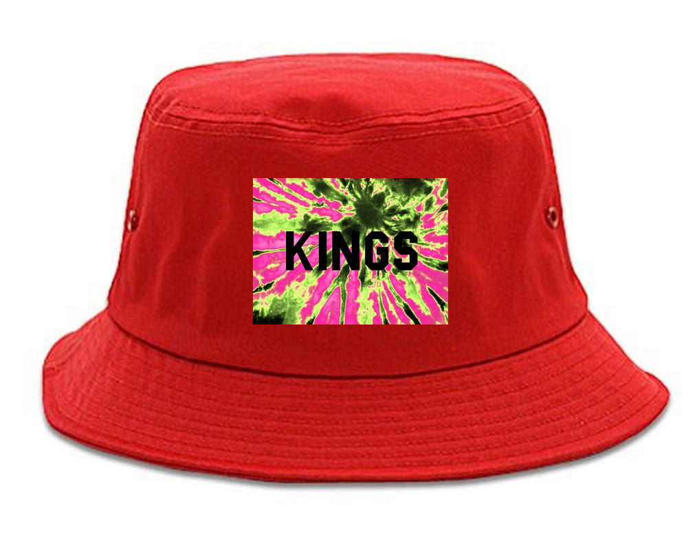 Kings Pink Tie Dye Logo Bucket Hat By Kings Of NY