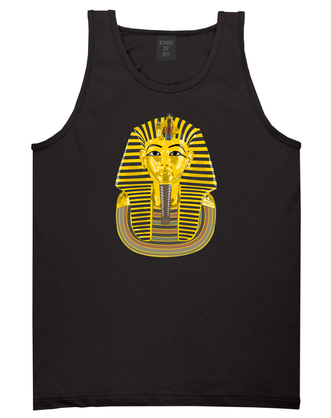 Pharaoh Egypt Gold Egyptian Head  Tank Top In Black by Kings Of NY