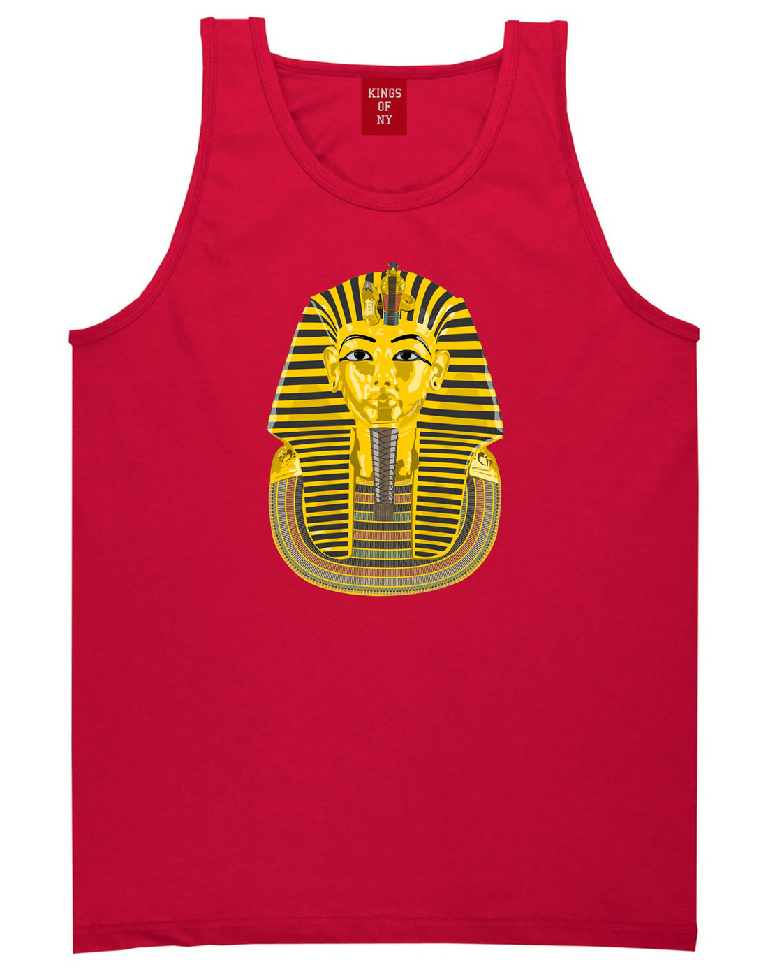 Pharaoh Egypt Gold Egyptian Head  Tank Top In Red by Kings Of NY
