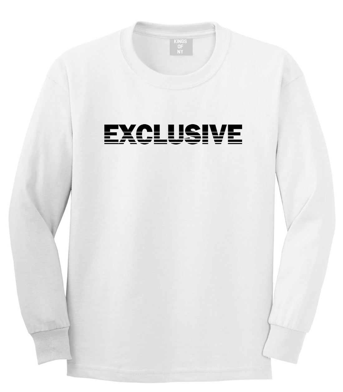 Exclusive Racing Style Long Sleeve T-Shirt in White by Kings Of NY