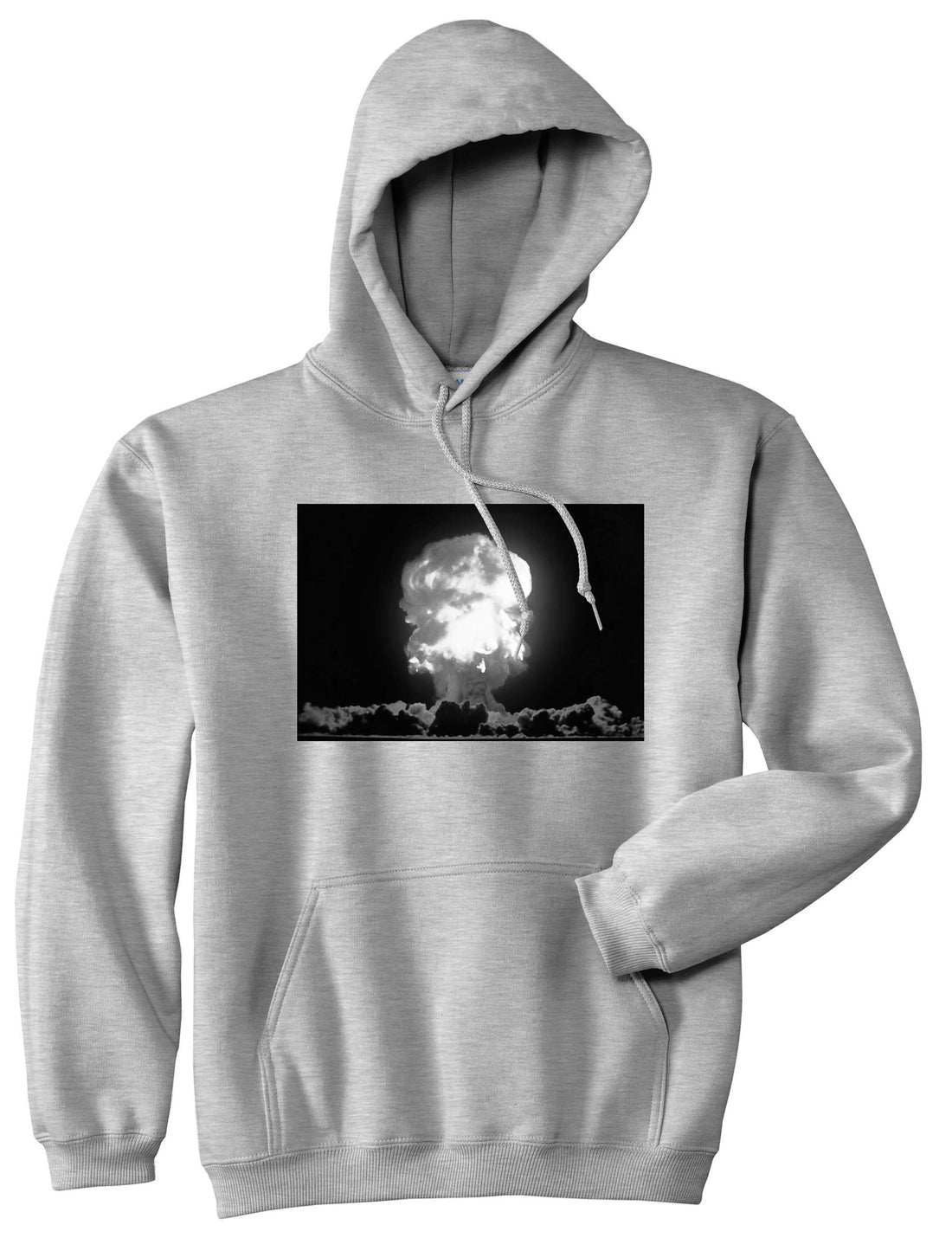 Explosion Nuclear Bomb Cloud Pullover Hoodie in Grey By Kings Of NY