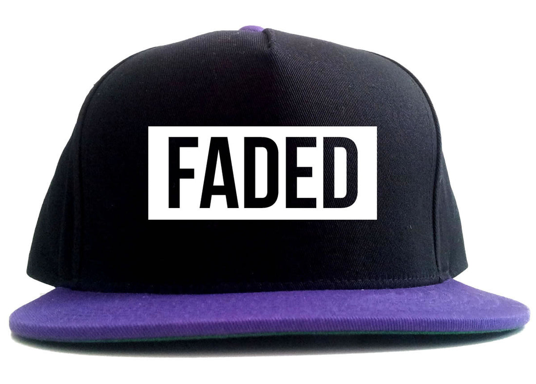 Faded Red and Pink Marijuana Weed 2 Tone Snapback Hat in Black and Purple by Kings Of NY