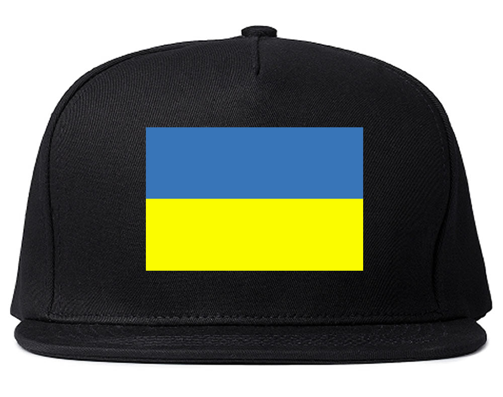 Ukraine Flag Country Printed Snapback Hat Cap Black