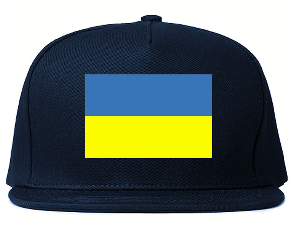 Ukraine Flag Country Printed Snapback Hat Cap Navy Blue