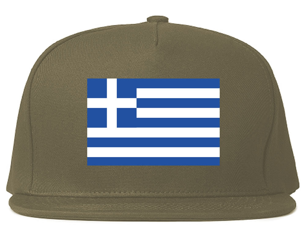 Greece Flag Country Printed Snapback Hat Cap Grey