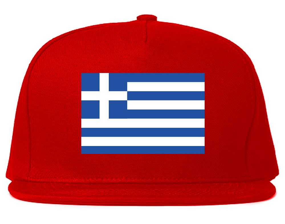 Greece Flag Country Printed Snapback Hat Cap Red