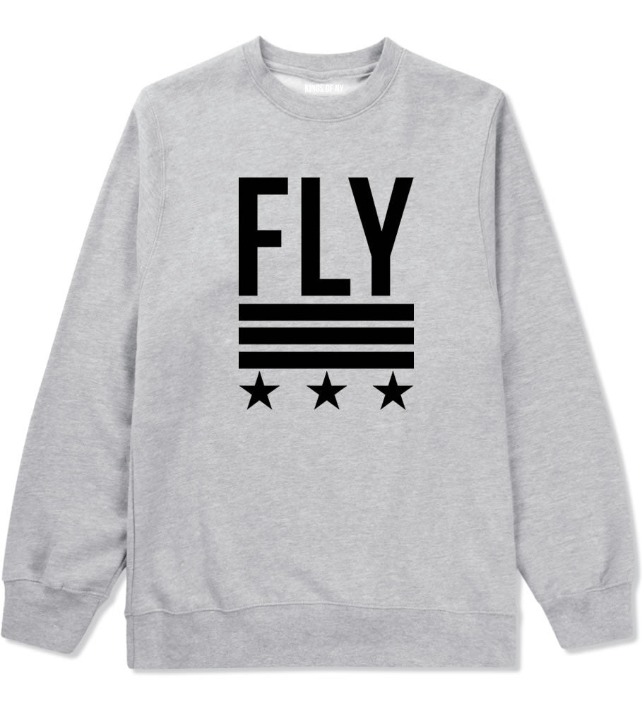 Kings Of NY Fly Stars Crewneck Sweatshirt in Grey